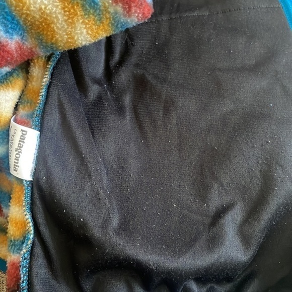 Patagonia Synchilla Snap T Fleece Vest Aztec Pattern gold blue Women jacket Sz S - Picture 11 of 15
